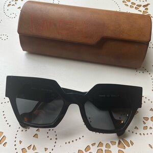 Anne et Valentine Black Sunglasses "Streep" Made in France Luxury Eyewear